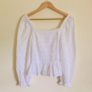 Women’s New With Tags Smocked Peasant Blouse